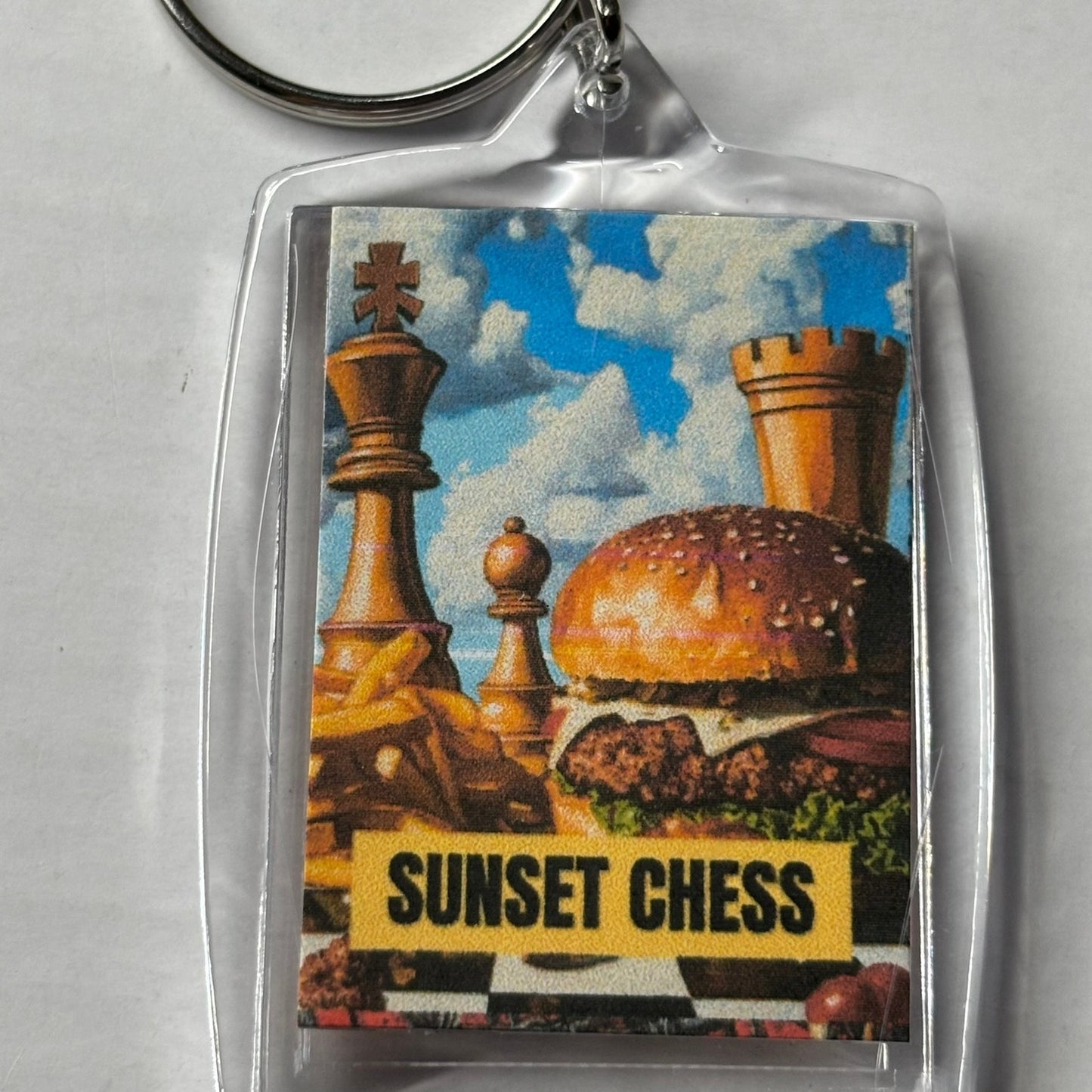 Fast Food - Chess  Photo Keychain