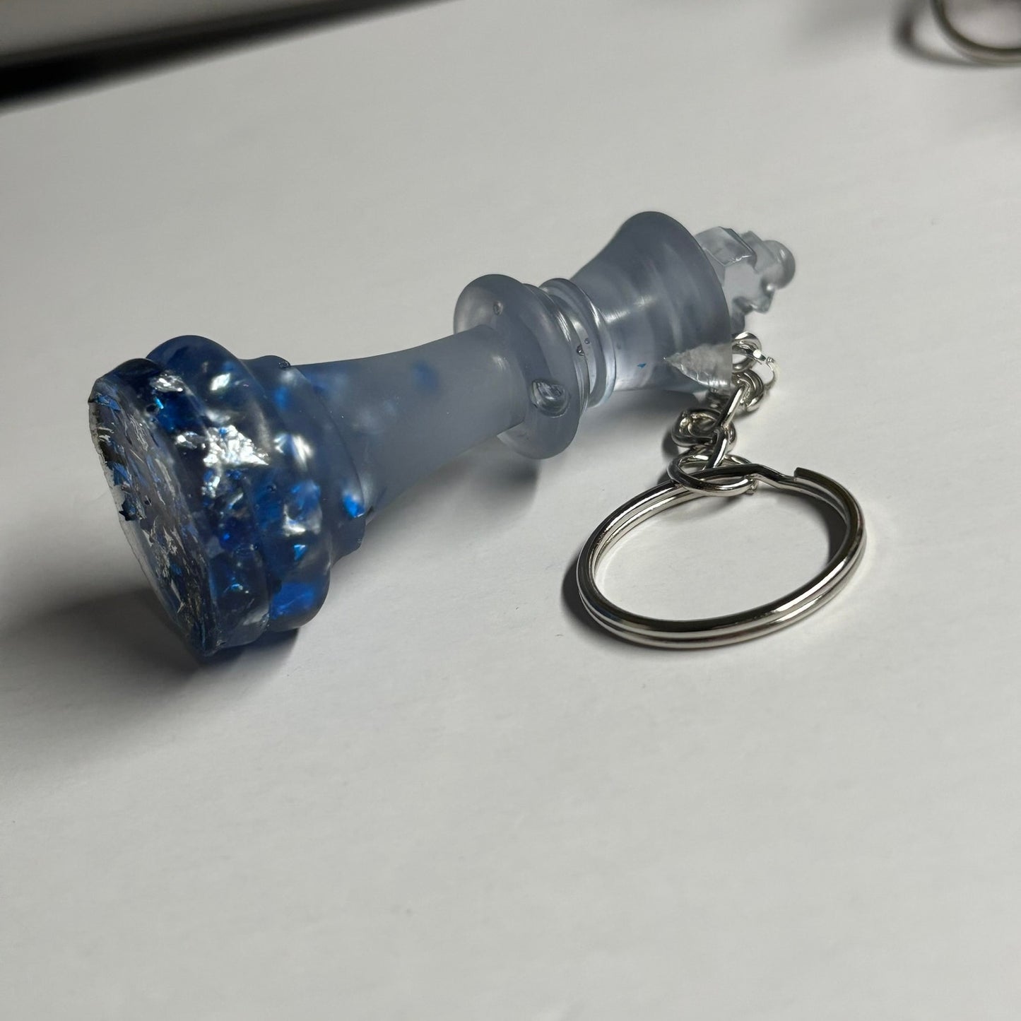 Clear Blue King - Handmade Resin Keychain