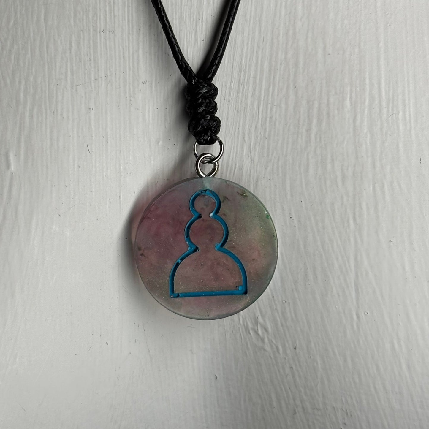 Steamy Space Pawn - Handmade Resin Chess Necklace