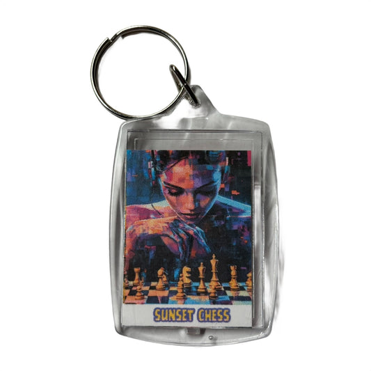 Cyber Think- Chess  Photo Keychain