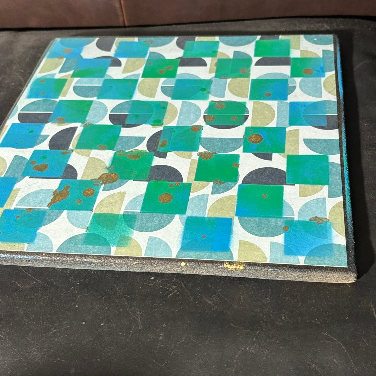 Aqua Green Pattern - Scrapbook Chess Board