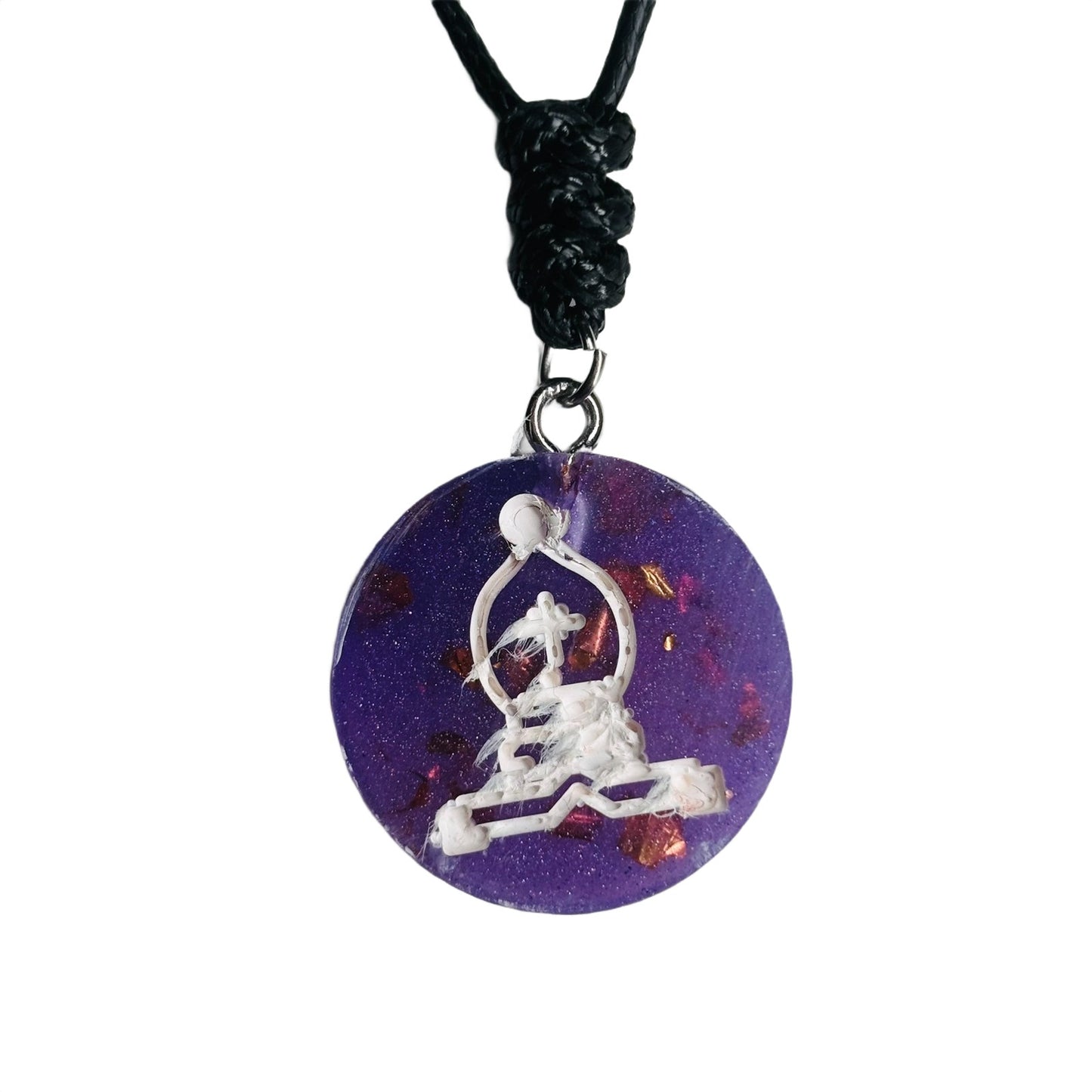 Purple Crystal Bishop - Handmade Resin Chess Necklace