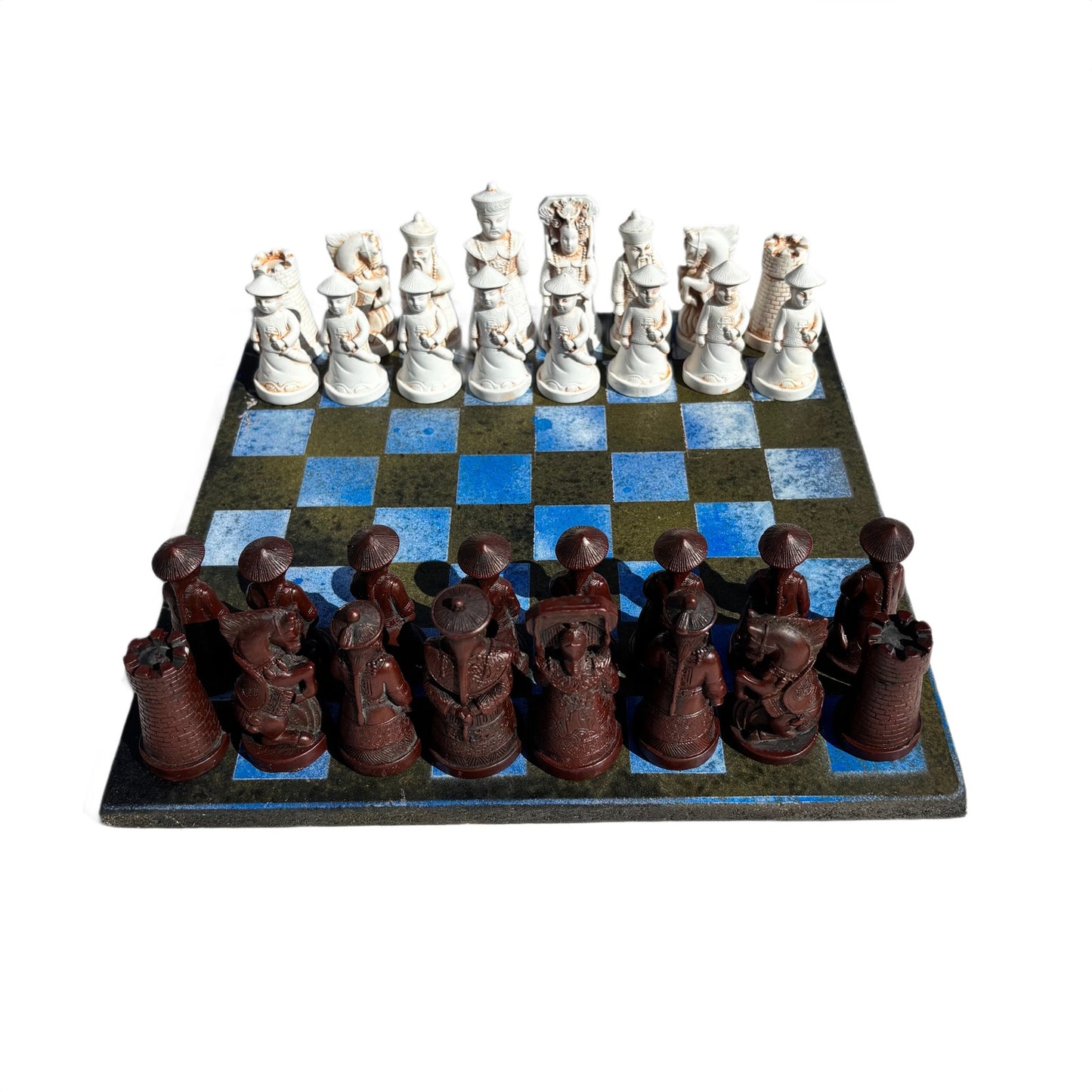 Black & Blue Stain - Chinese Edition Chess Set