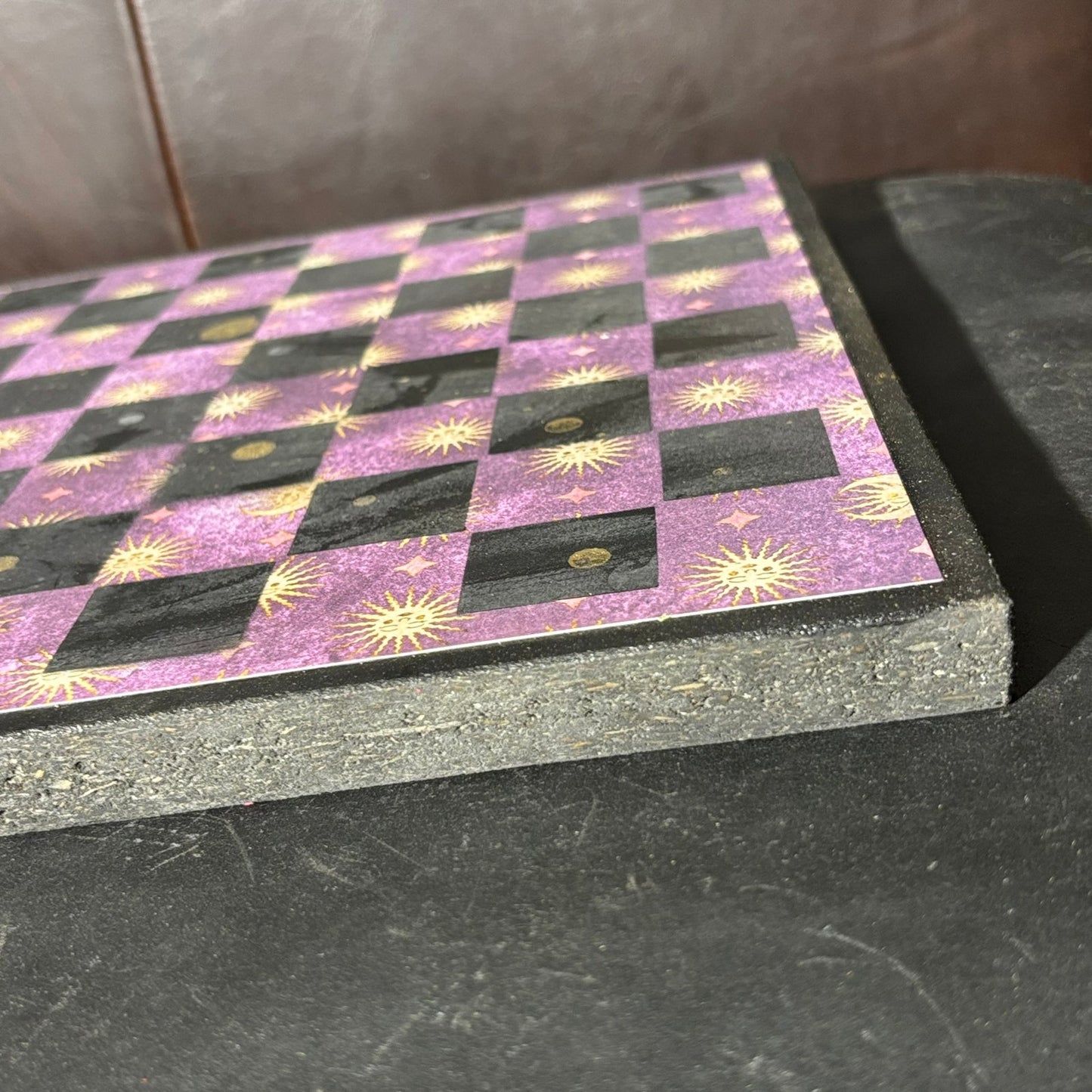 Happy Sun Purple - Scrapbook Chess Board