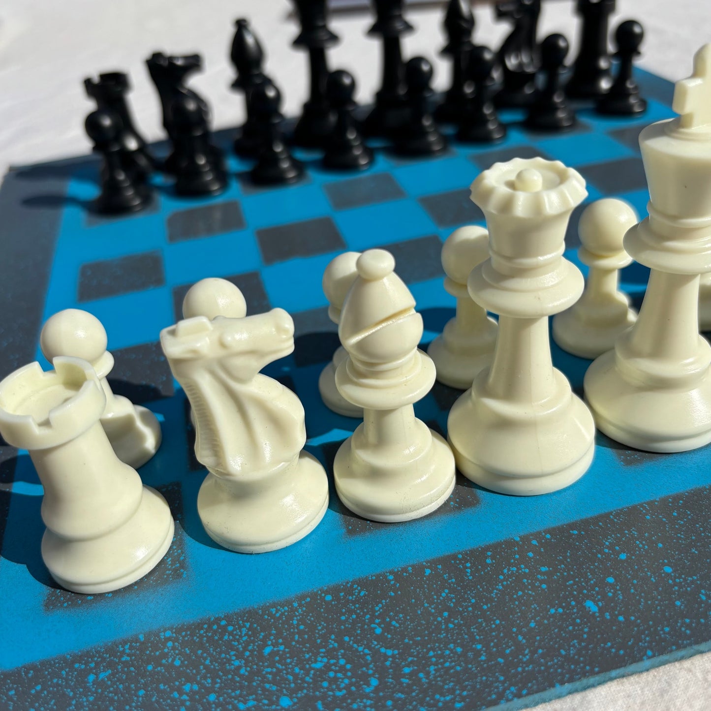 Gurage Blue - Painted Chess Set