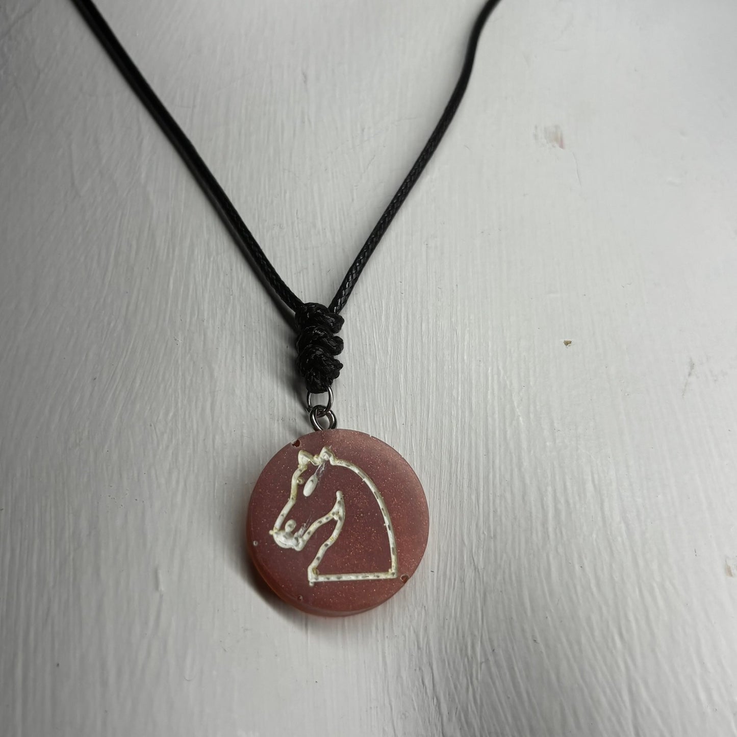 Dark Orange - Handmade Resin Chess Necklace