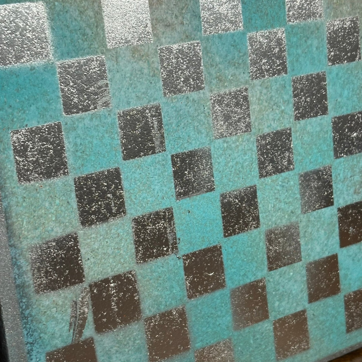 Sky Blue Chrome - Painted Double Sided Chess Board