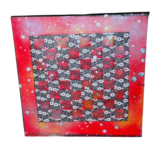 Red Dripped Vintage Pattern - Large Scrapbook Chess Board
