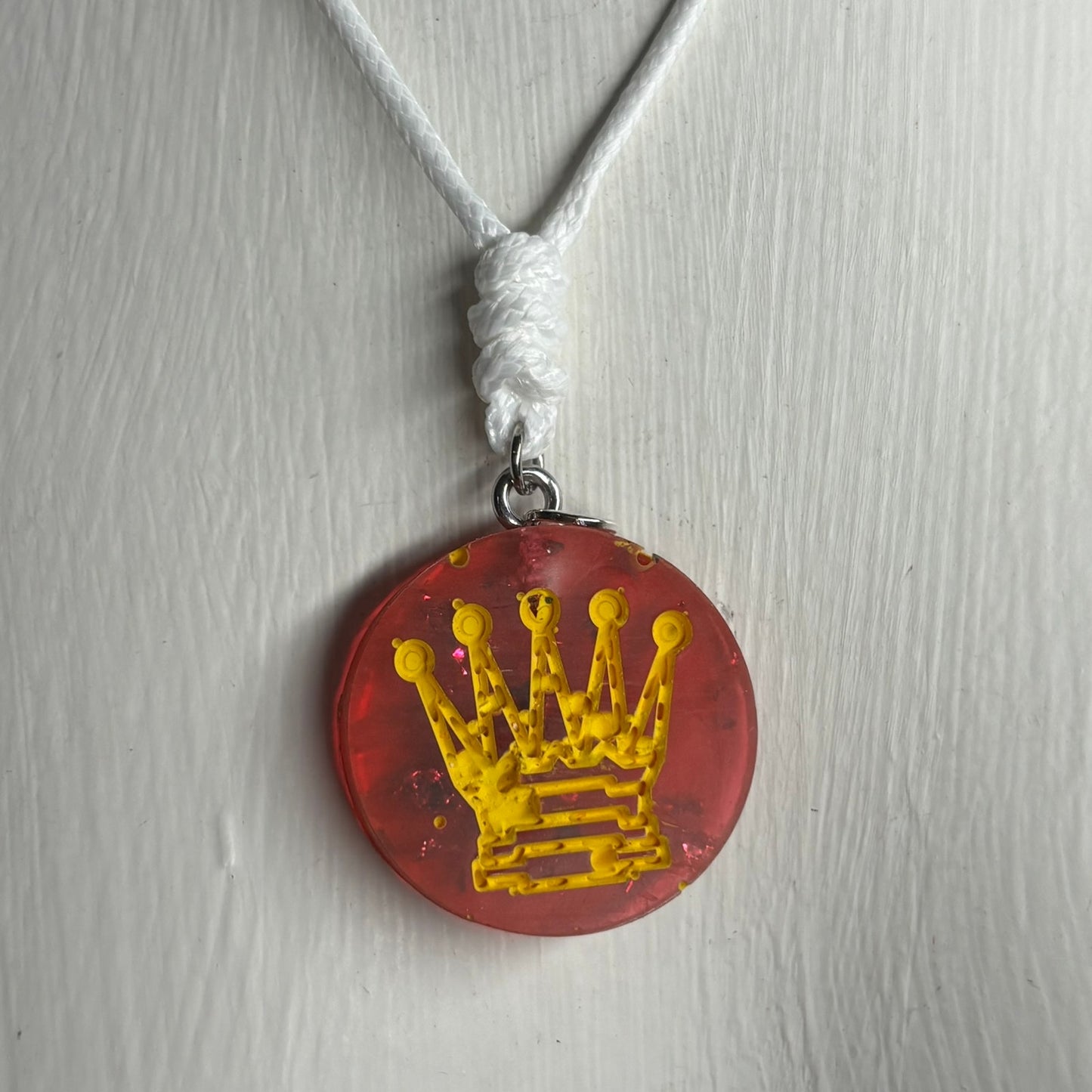 Red Queen - Handmade Resin Chess Necklace