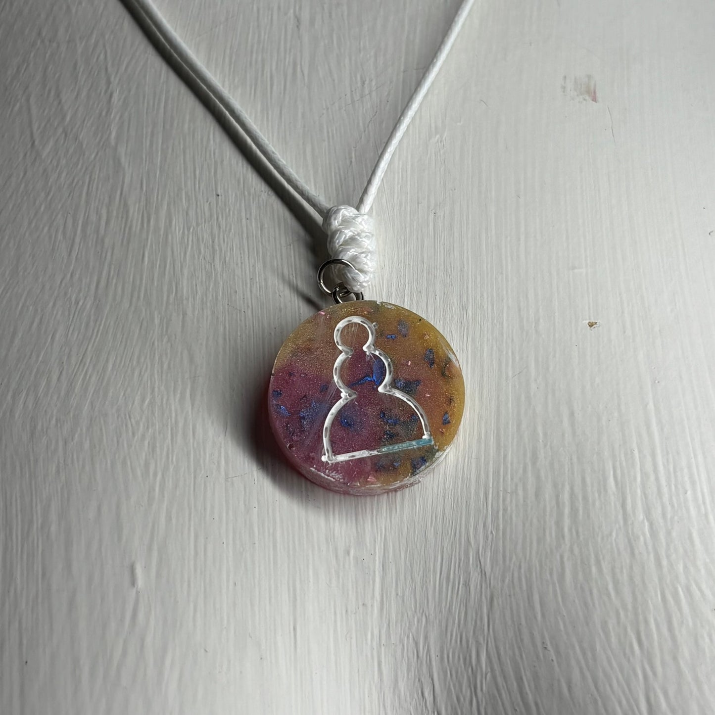 Sunset Pink Pawn - Handmade Resin Chess Necklace