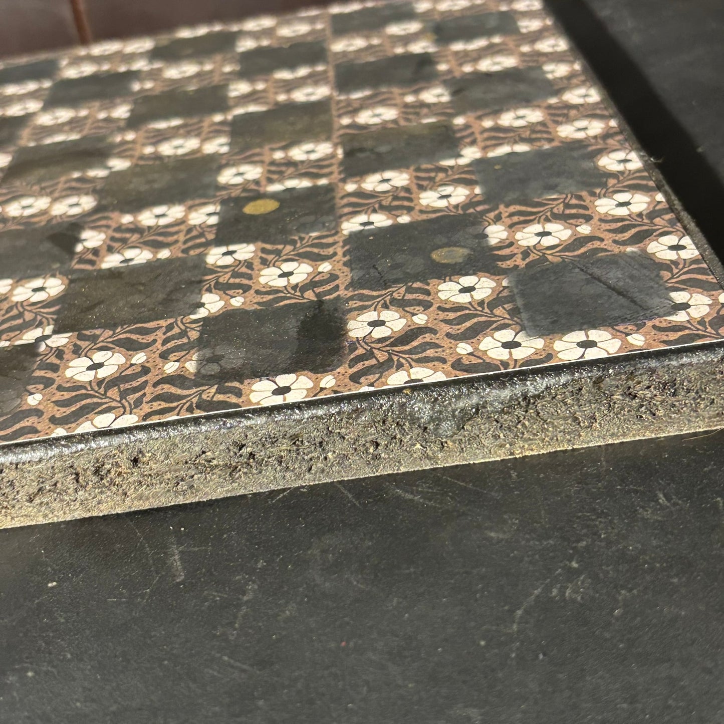 Golden Black Flowers - Scrapbook Chess Board