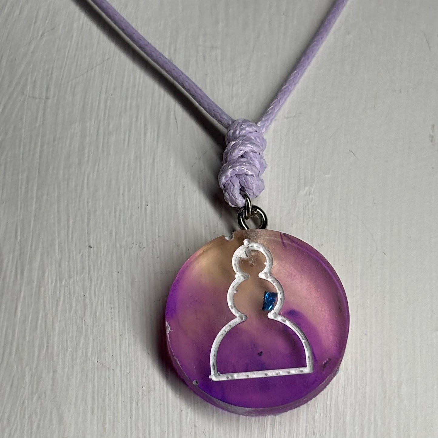 Fantastic Purple Pawn - Handmade Resin Chess Necklace