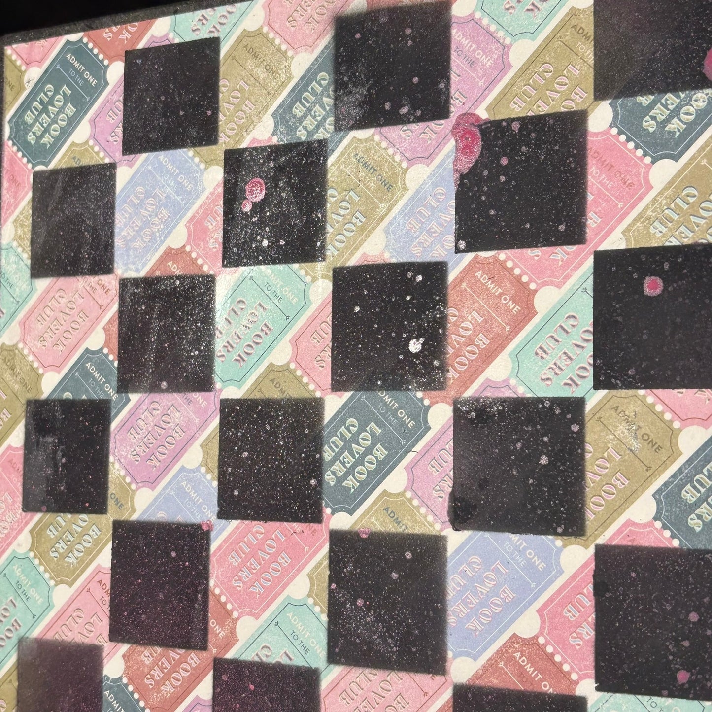 Colored Tickets - Scrapbook Chess Board