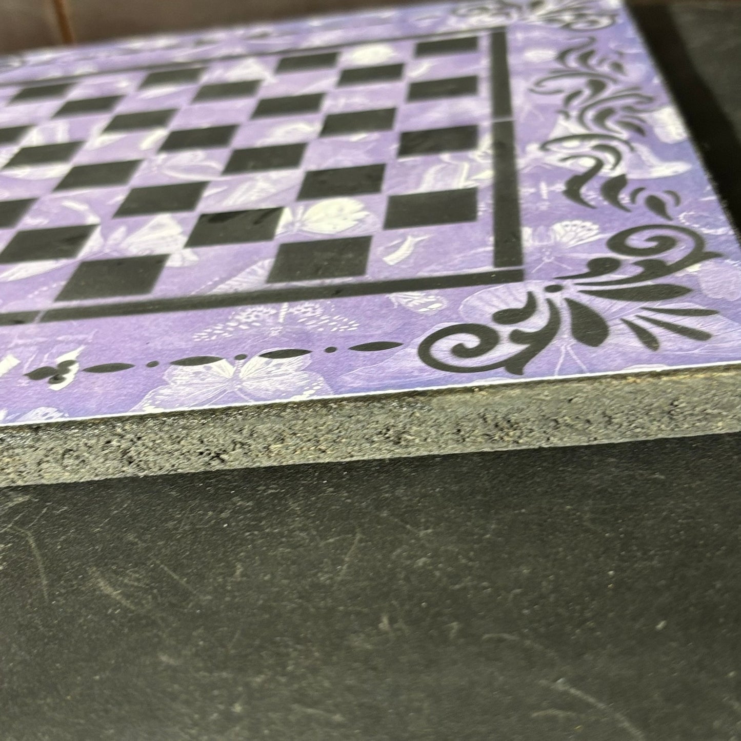 Purple Butterflies - Scrapbook Chess Board