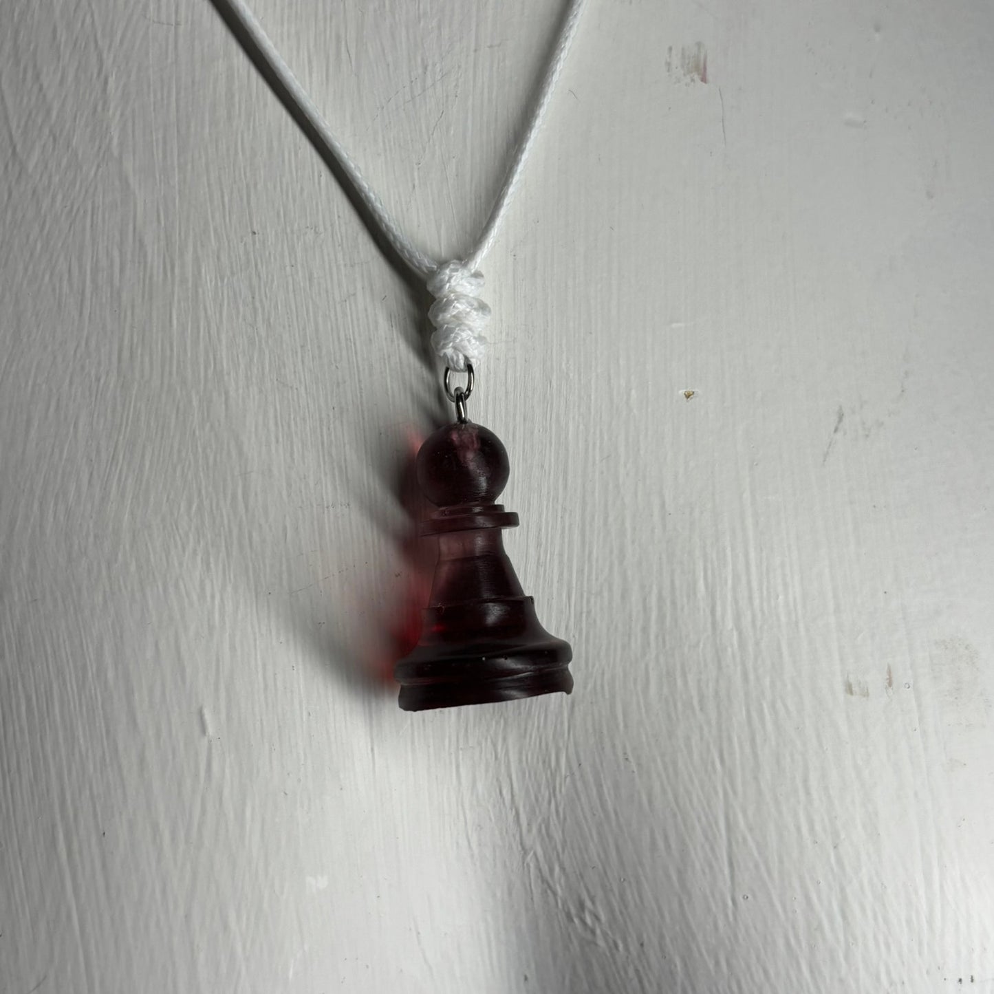 Vampire red Pawn - Handmade Resin Chess Necklace