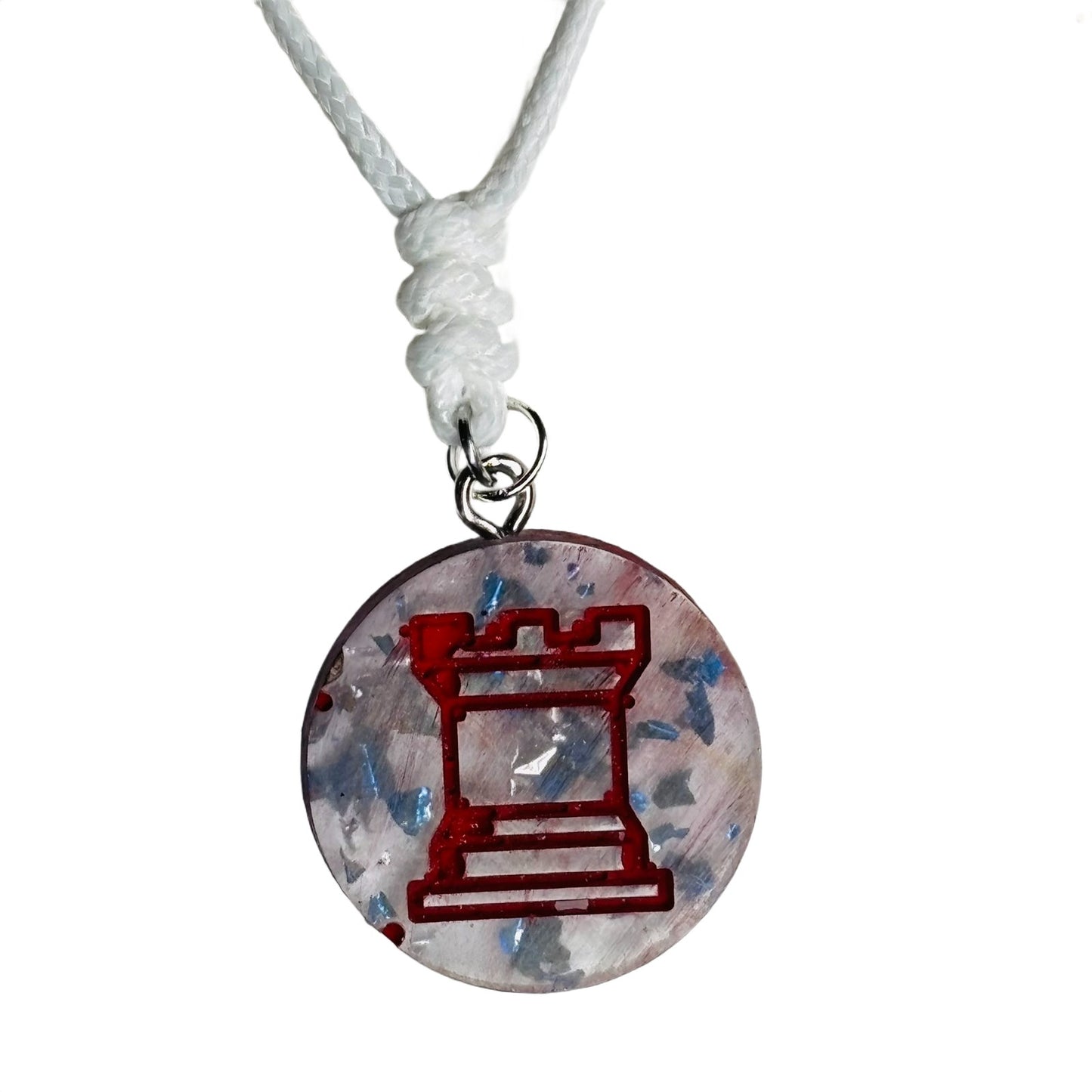 Retro Rook - Handmade Resin Chess Necklace