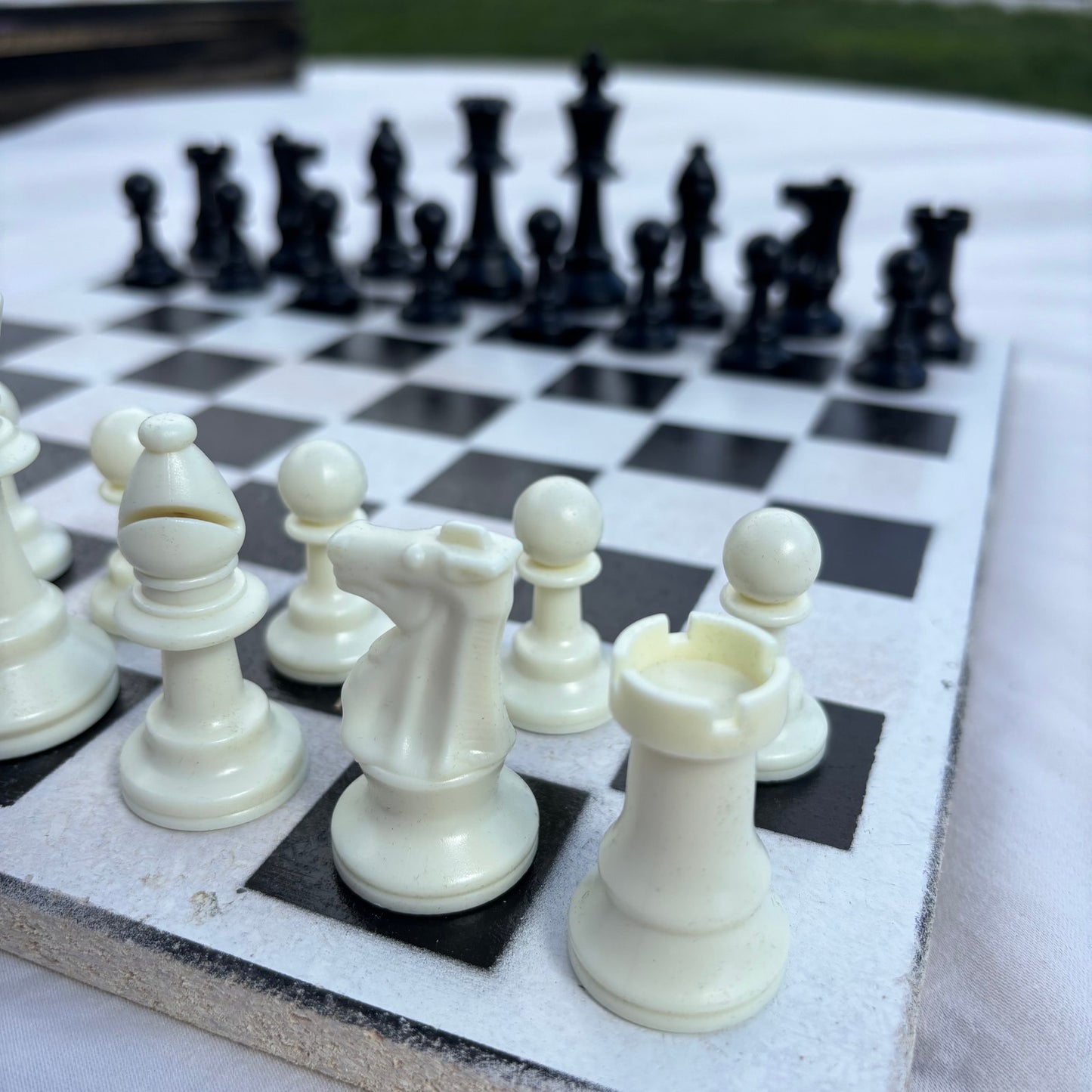 White & Black - Painted Chess Set
