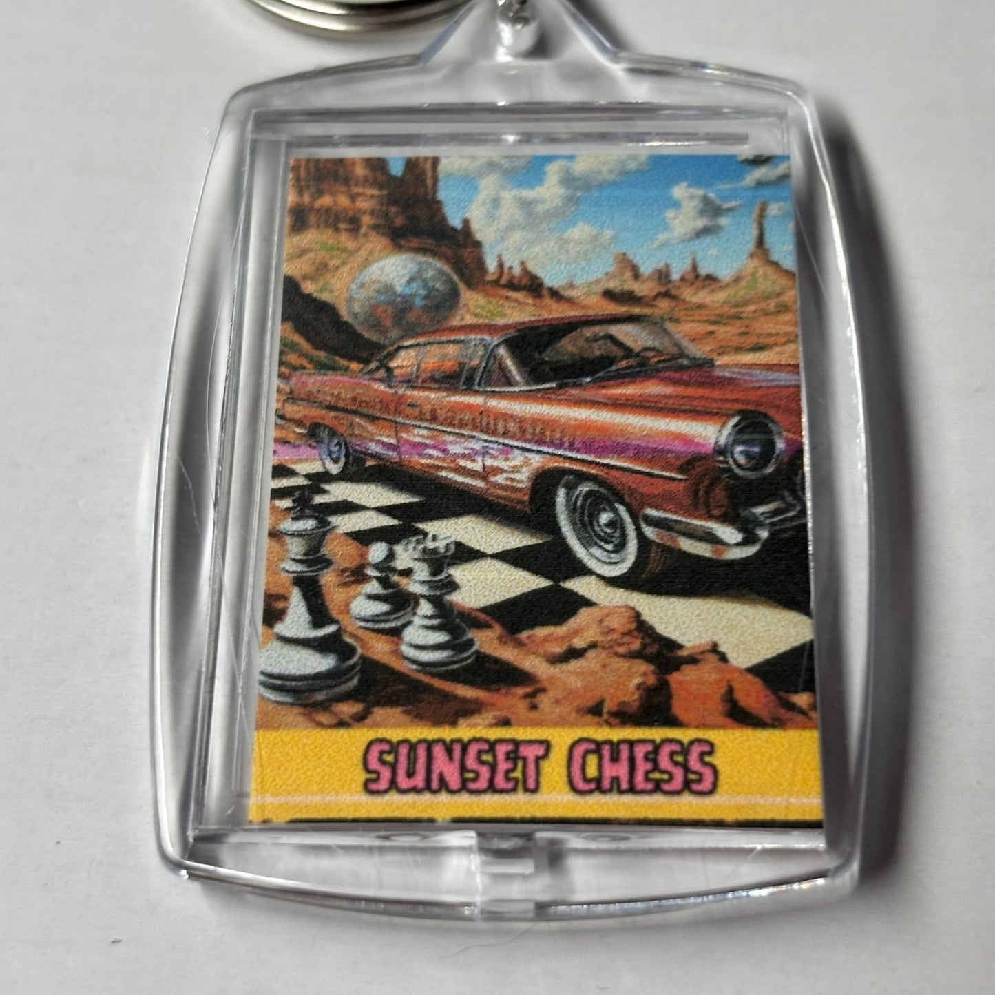 Hot Rod - Sunset Chess Photo Keychain