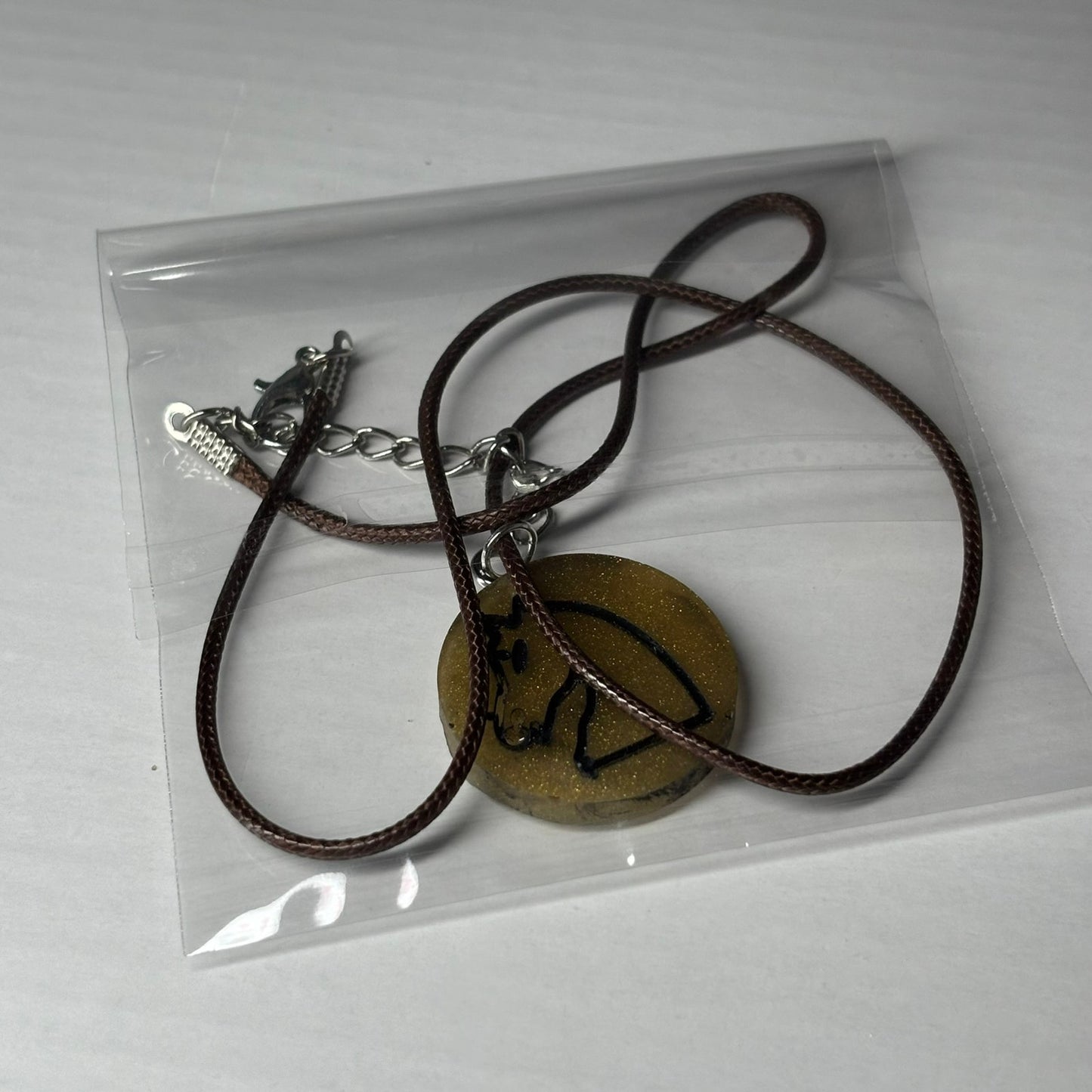 Brown Knight - Handmade Resin Chess Necklace