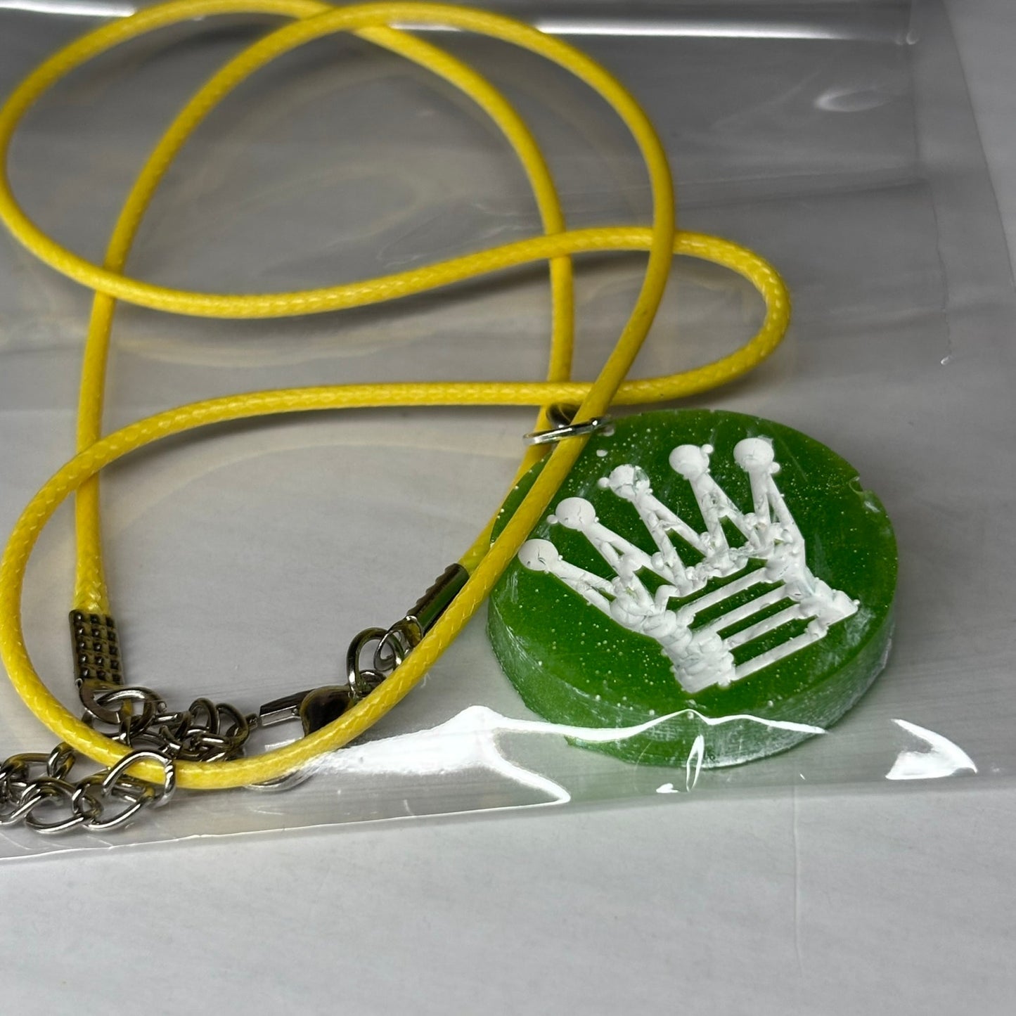 Green Queen - Handmade Resin Chess Necklace