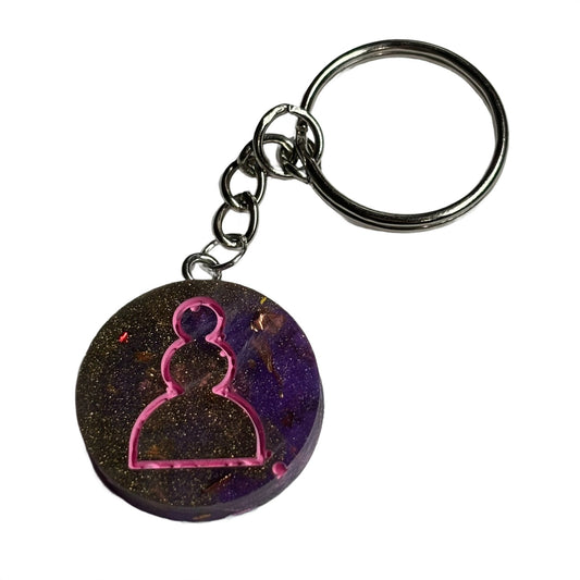 The Purple Royal Pawn - Handmade Resin Keychain - Flat Edition
