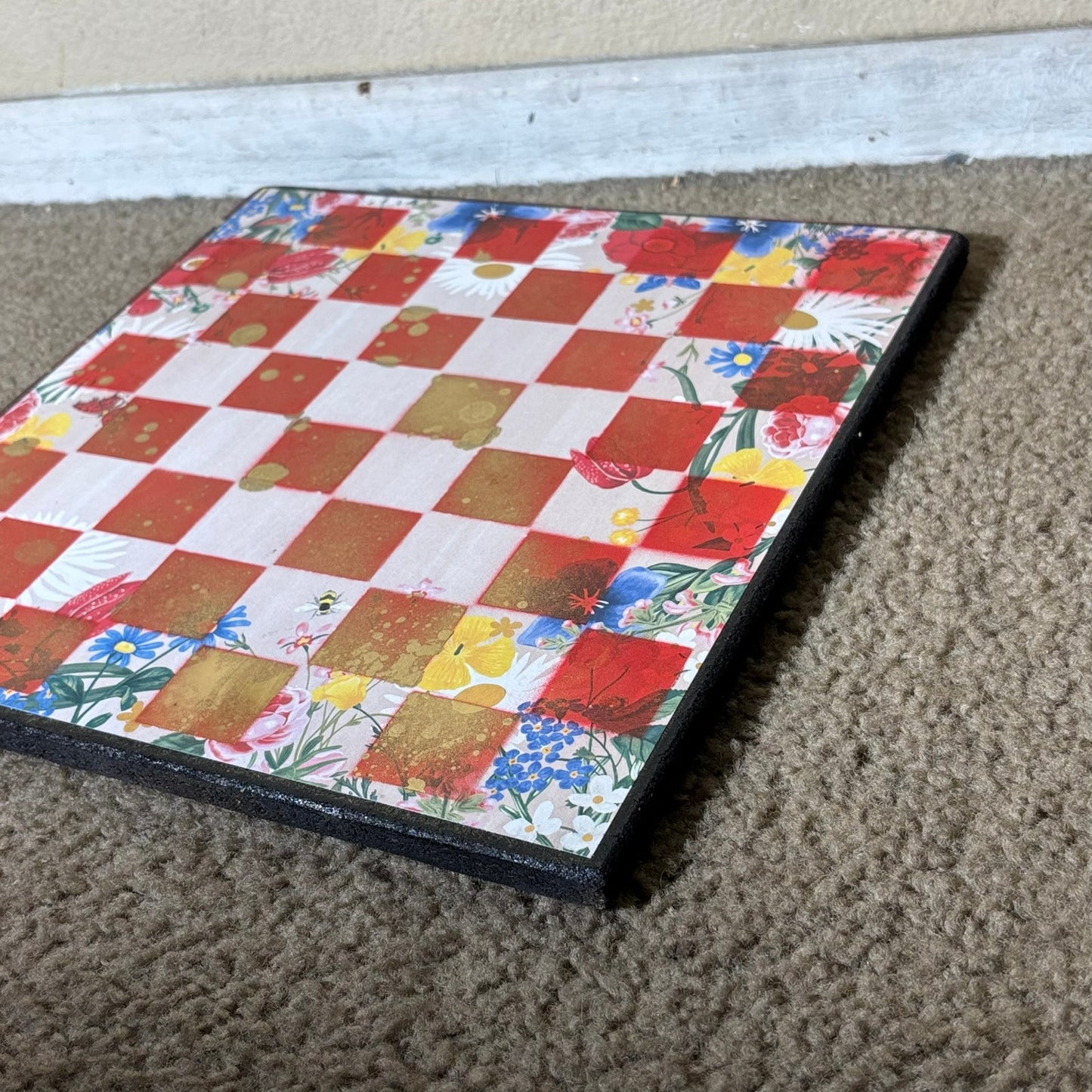 Red Garden - Scrapbook Chess Board