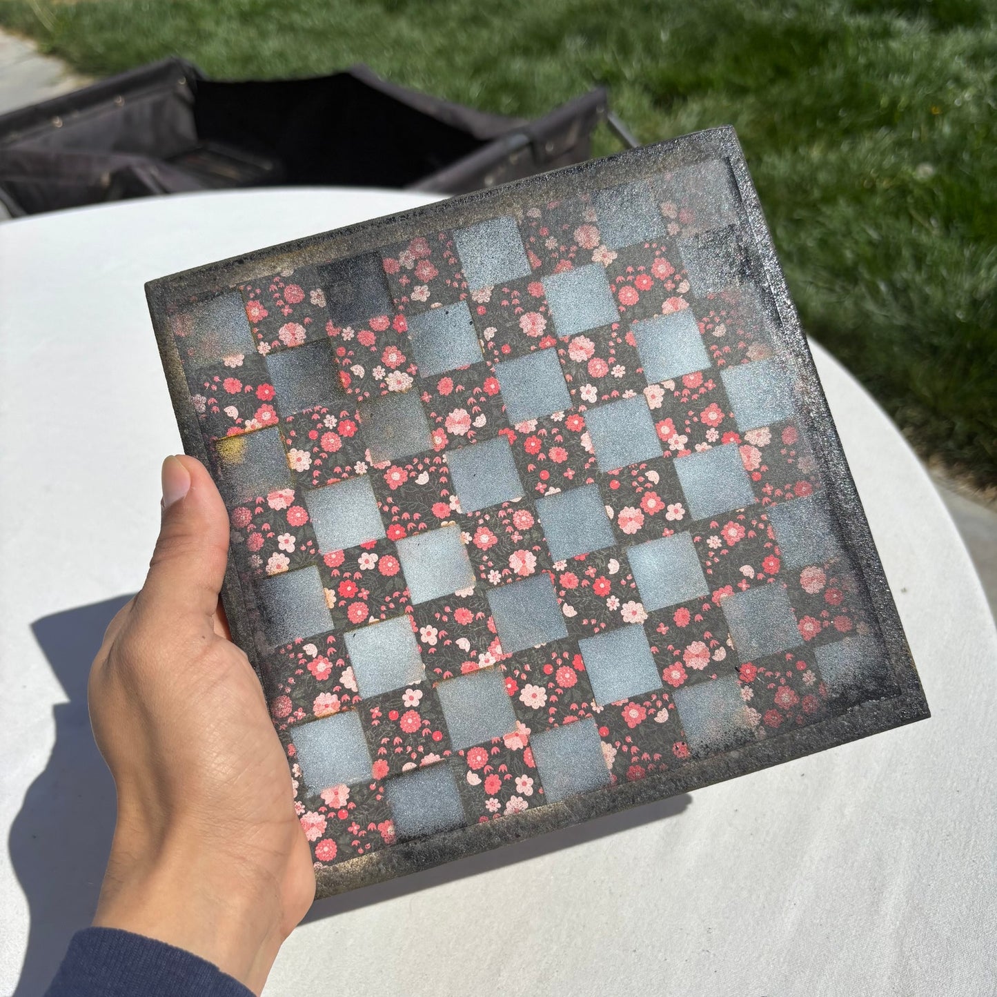 Vintage Flowers - Scrapbook Chess Set