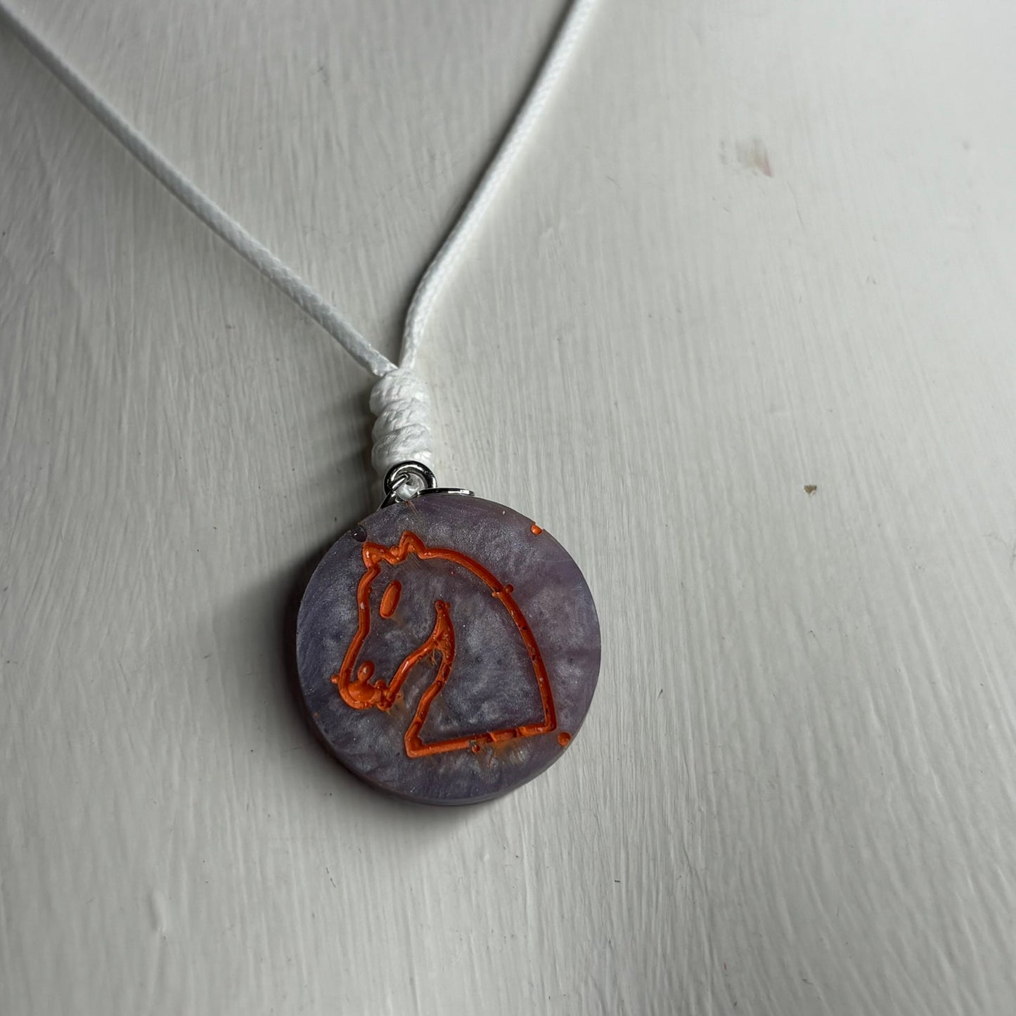 Starlight Knight - Handmade Resin Chess Necklace