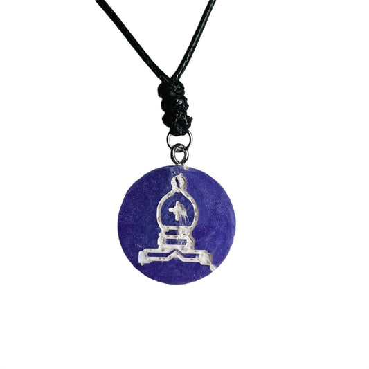 Purple Bishop - Handmade Resin Chess Necklace