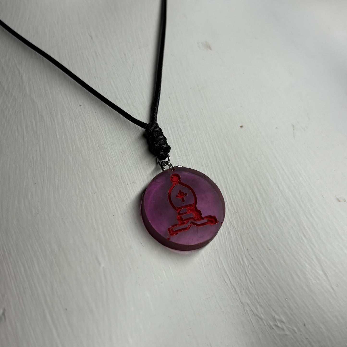 Translucent Bishop - Handmade Resin Chess Necklace