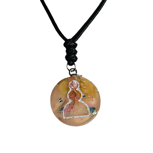 Cream Yellow Pawn - Handmade Resin Chess Necklace