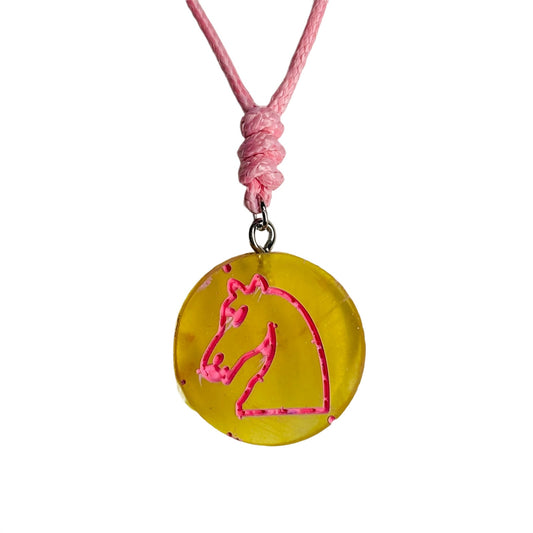 Bright Knight - Handmade Resin Chess Necklace