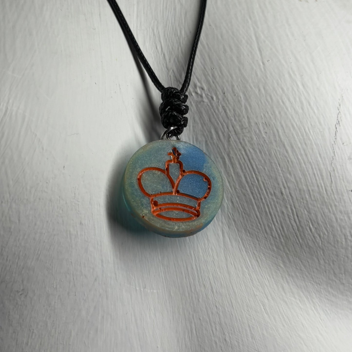 Swampy Orange King - Handmade Resin Chess Necklace