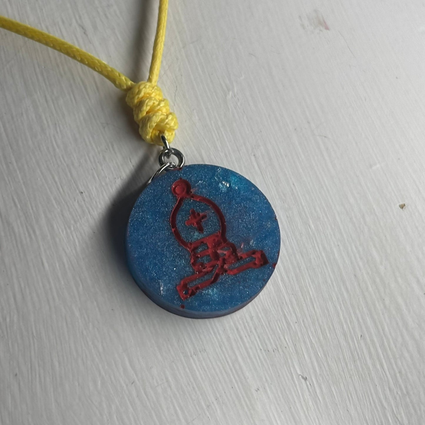 Blue Bishop - Handmade Resin Chess Necklace