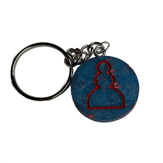 Red Blue Pawn - Handmade Resin Keychain