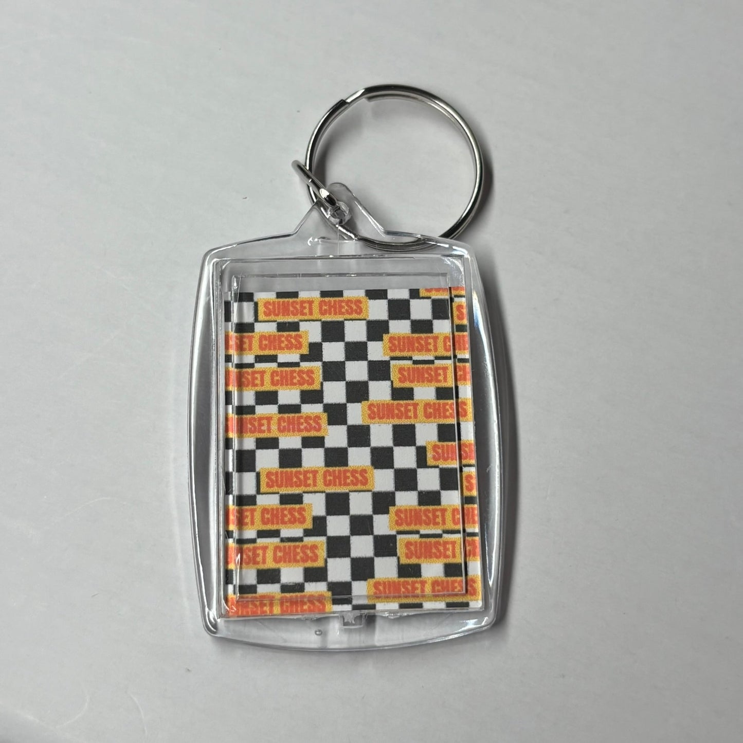 Paranoid Minds - Sunset Chess Photo Keychain
