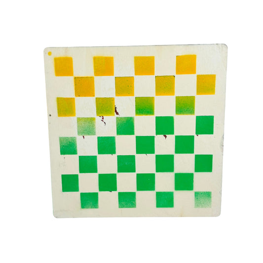 Yellow & Green Mix - Painted Thin Wooden Chess Board