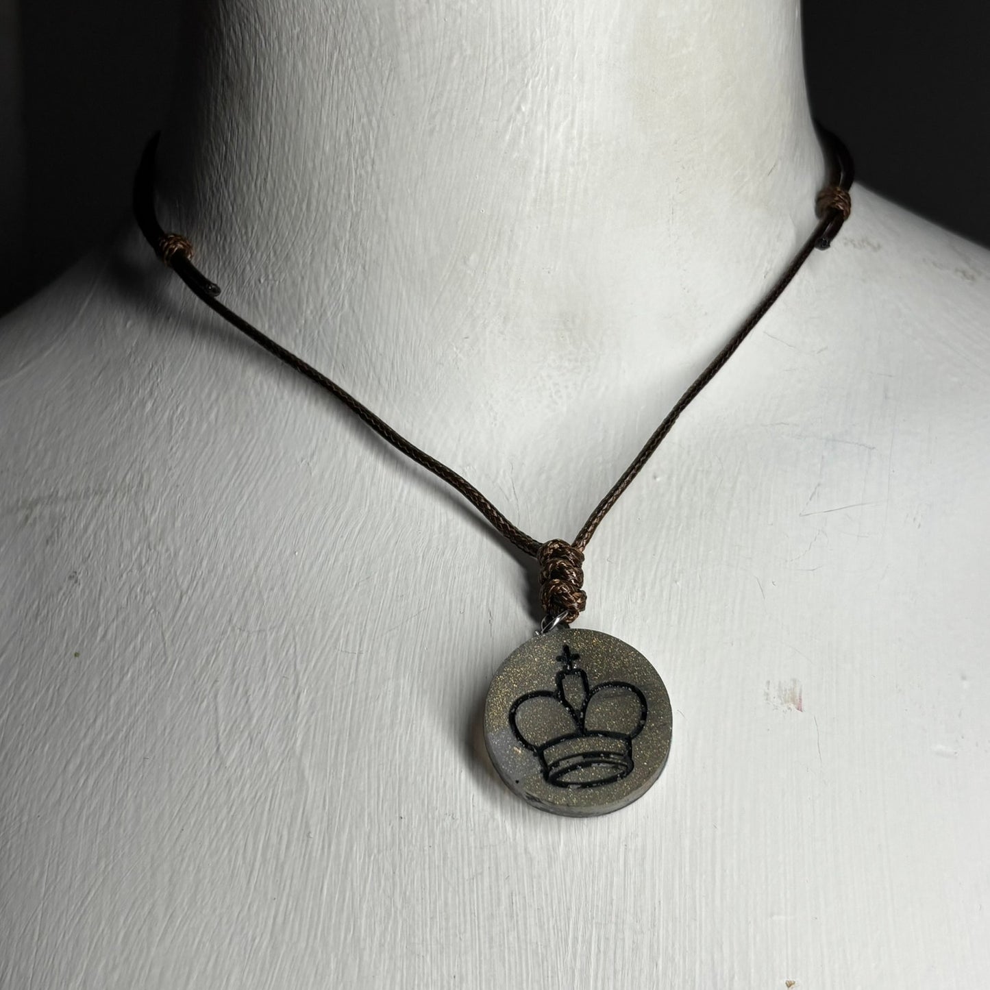 Royal Green King - Handmade Resin Chess Necklace