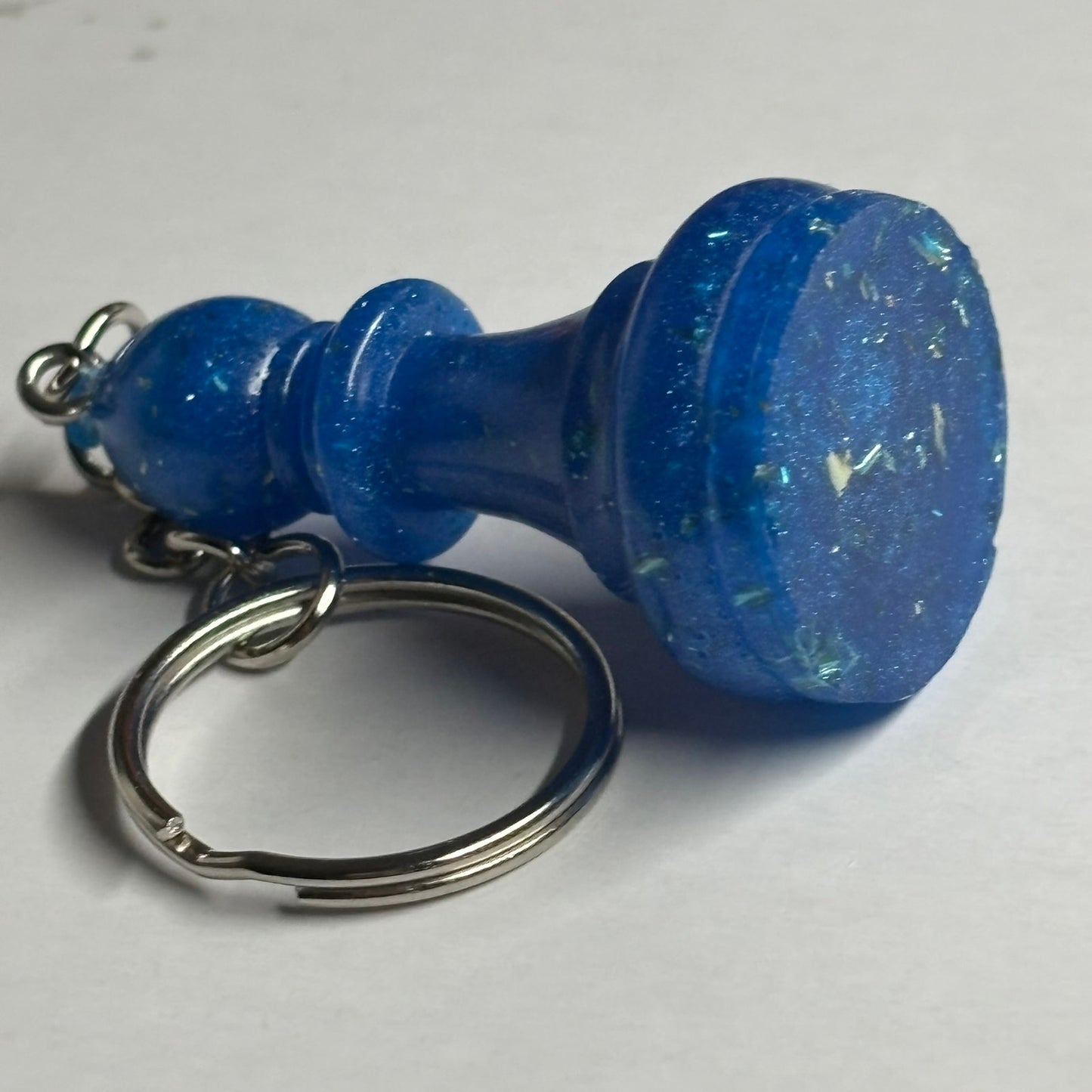 Blue Sparkle Bishop - Handmade Resin Keychain