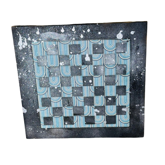Blue Green Drip - Large Scrapbook Chess Board