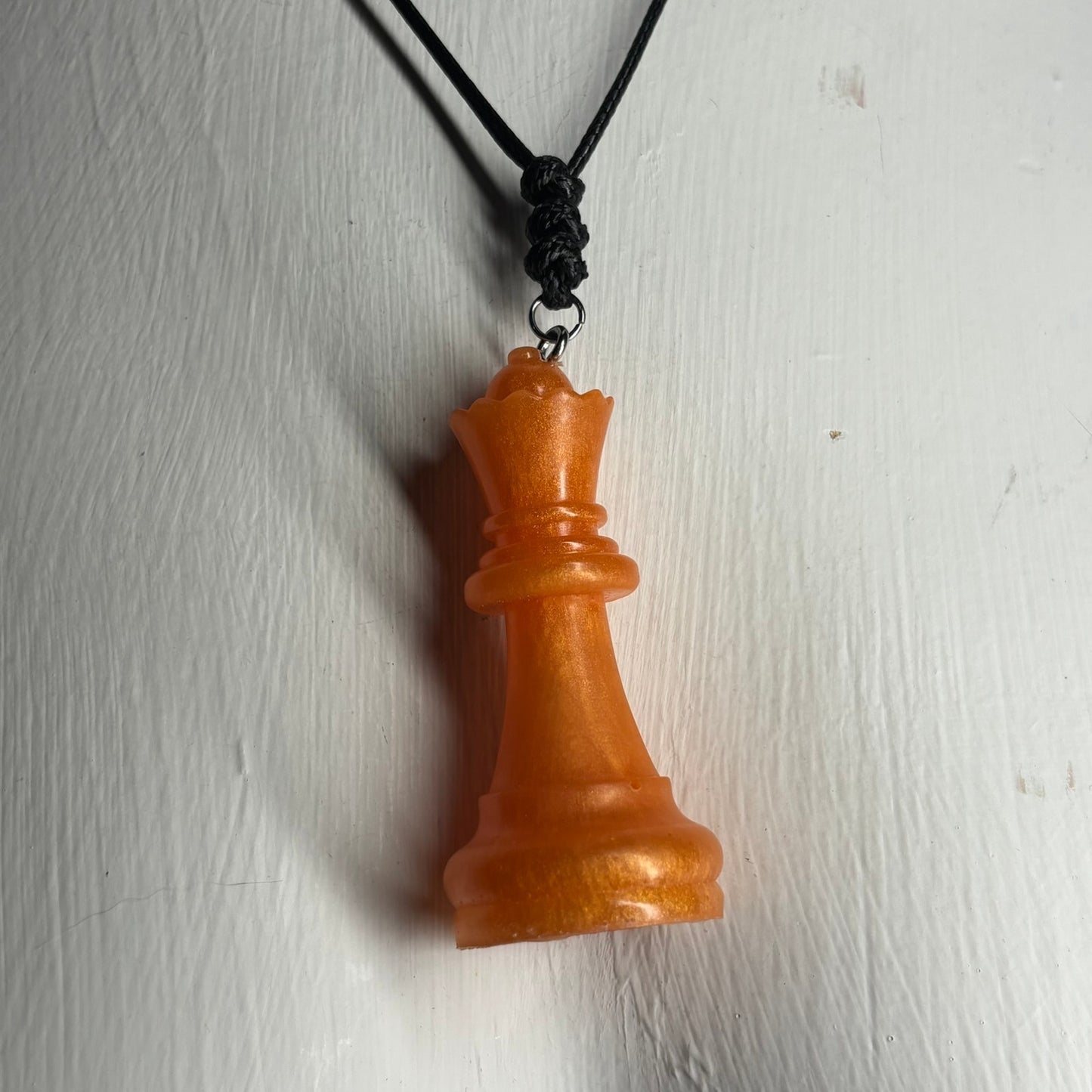 Orange Queen - Handmade Resin Chess Necklace