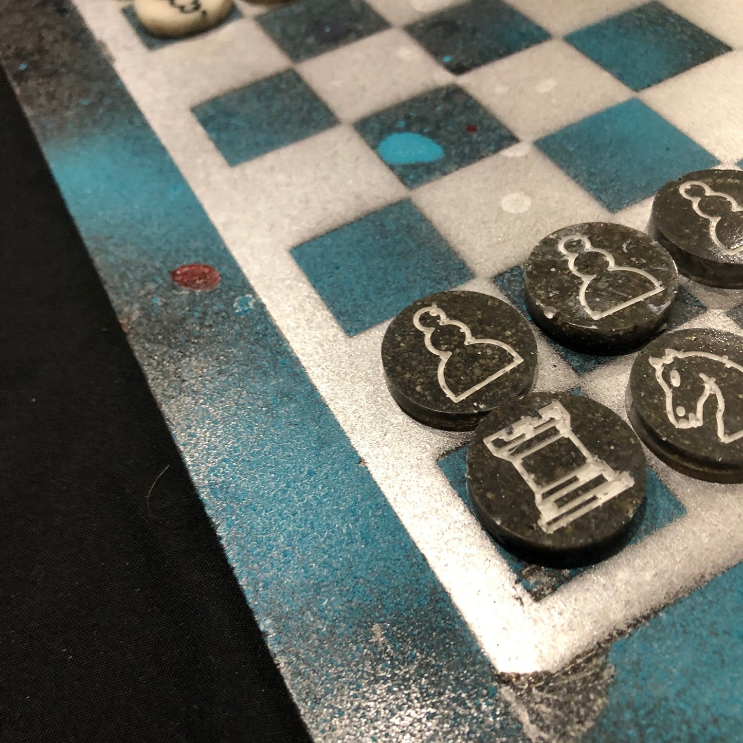 Blue Galaxy - Painted Chess Set