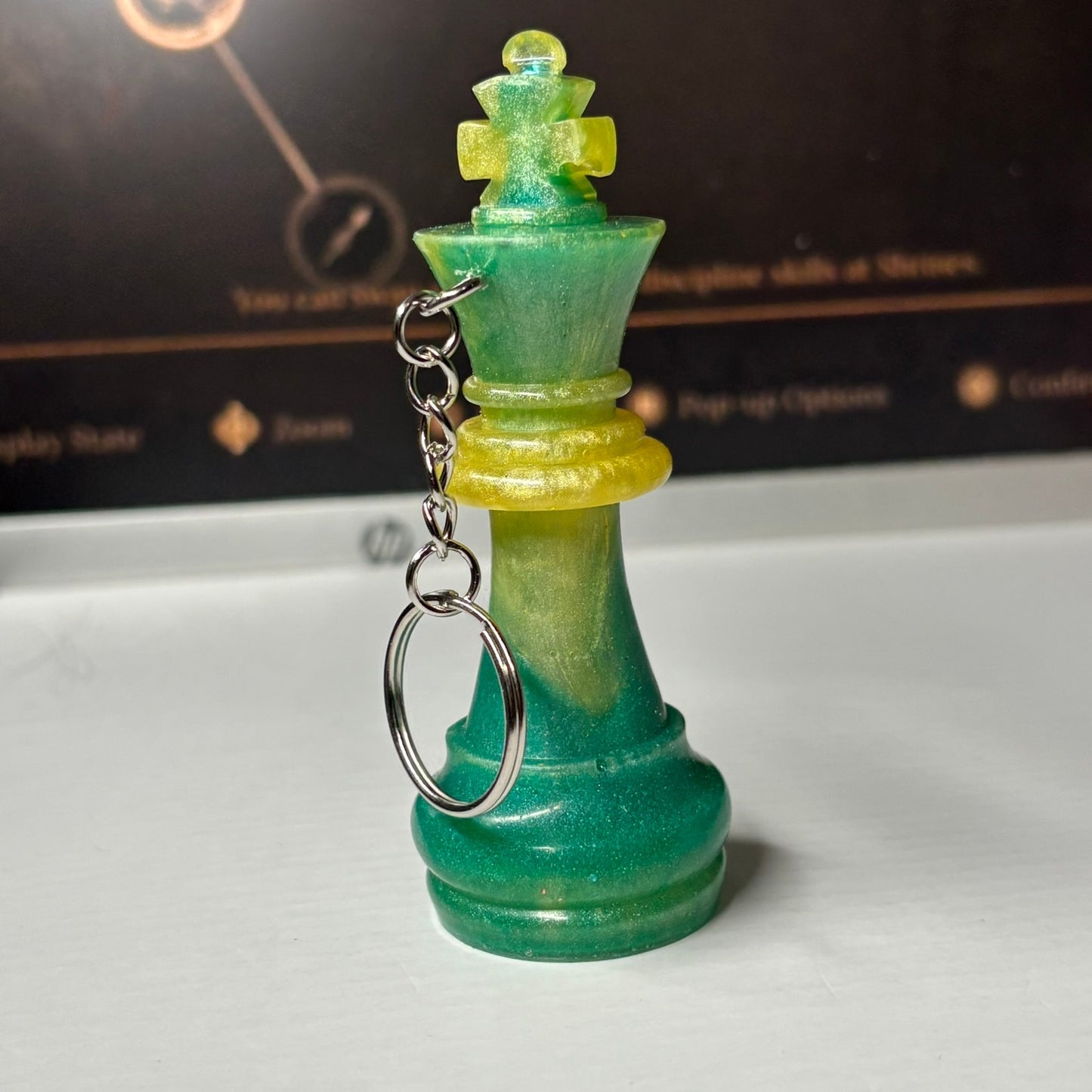 Lemon Swirl King - Handmade Resin Keychain - Large Edition