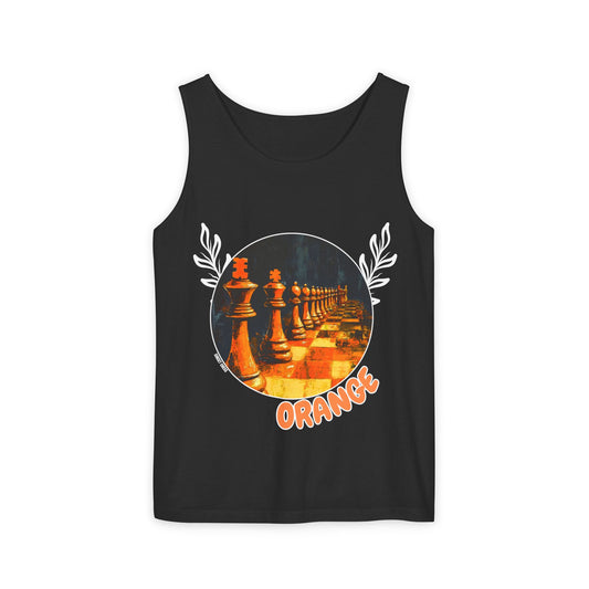 Orange Chess Hall - Black Tank Top