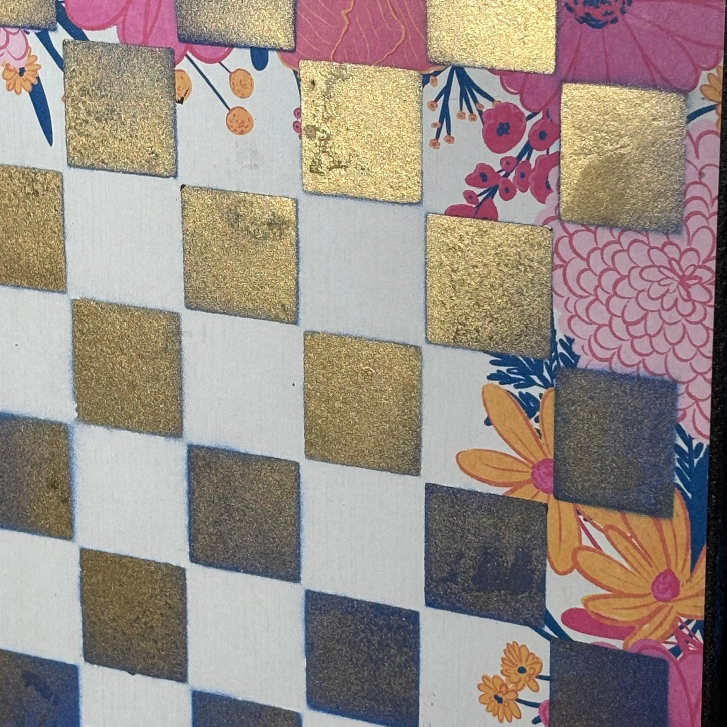 Pink Golden Blue - Scrapbook Chess Board