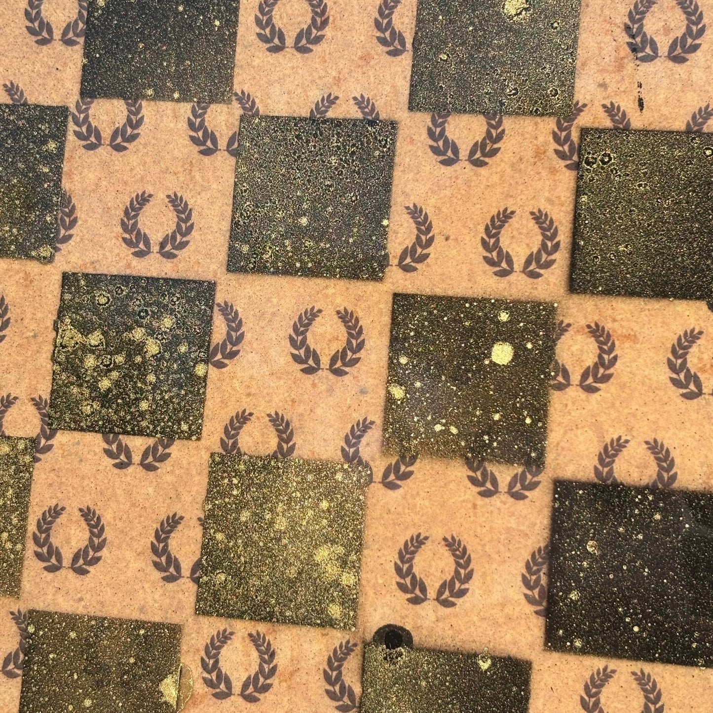 Vintage Brown Gold - Resin Coated Chess Board