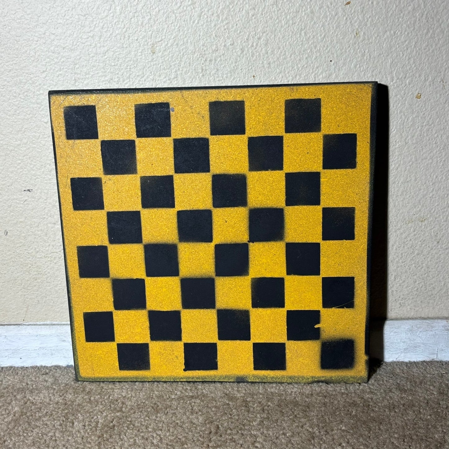 Yellow & Black - Painted Chess Board