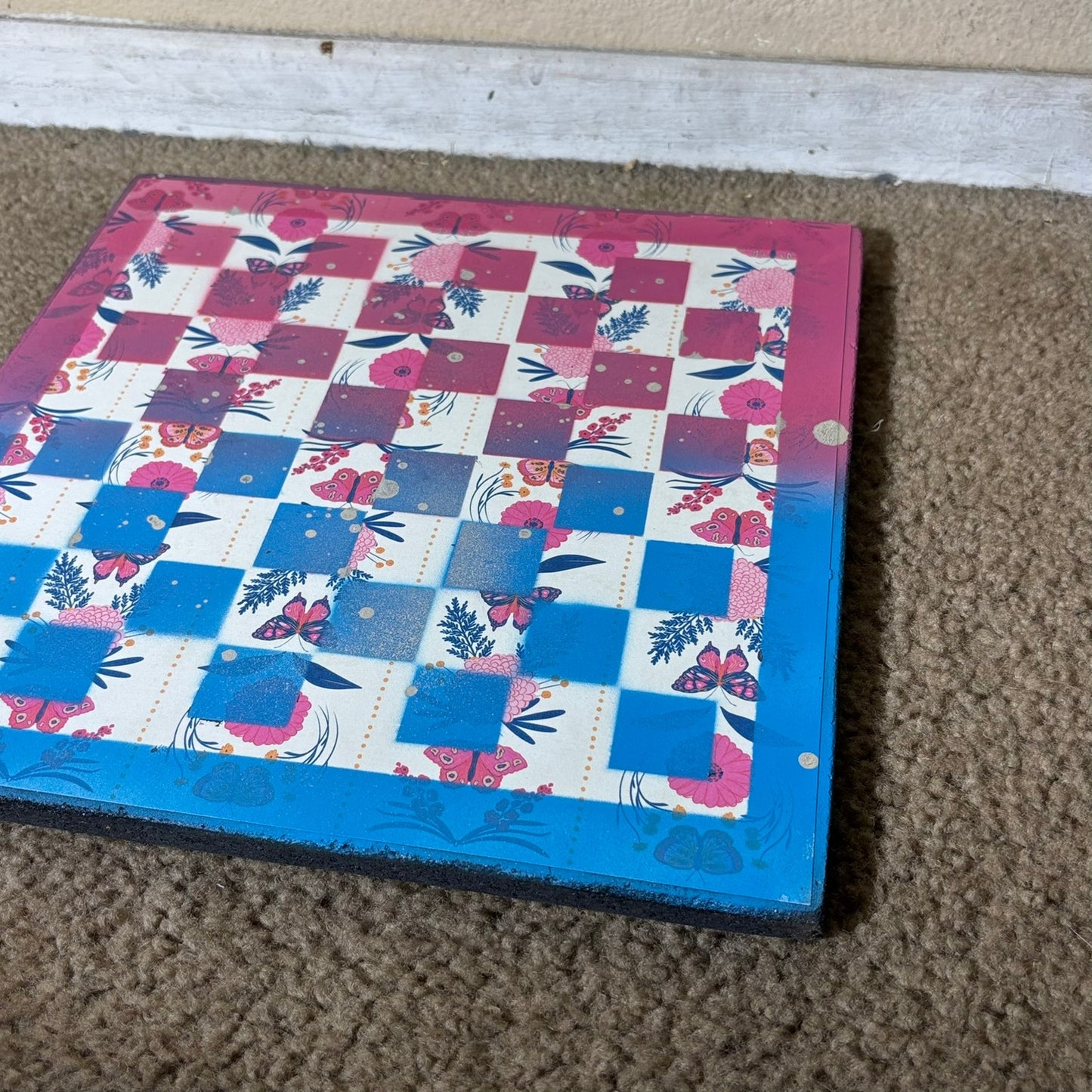 Blue & Pink Butterfly Mix - Scrapbook Chess Board