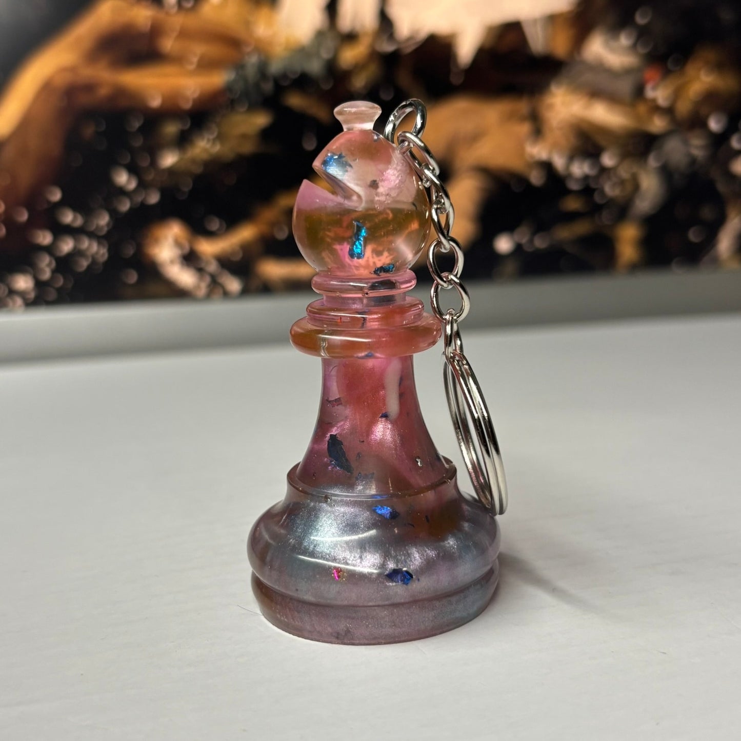 Majestic Pink Bishop - Handmade Resin Keychain - Large Edition