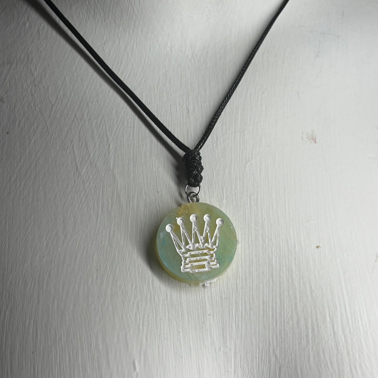 Tropics Green Queen - Handmade Resin Chess Necklace